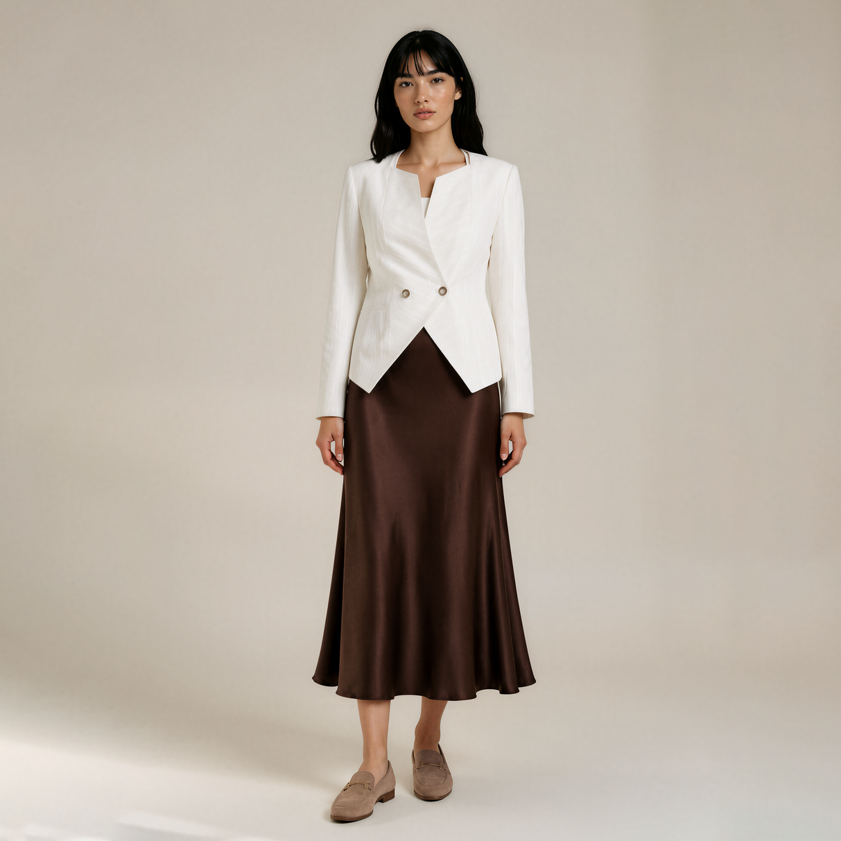 long ivory silk blazer long ivory silk blazer