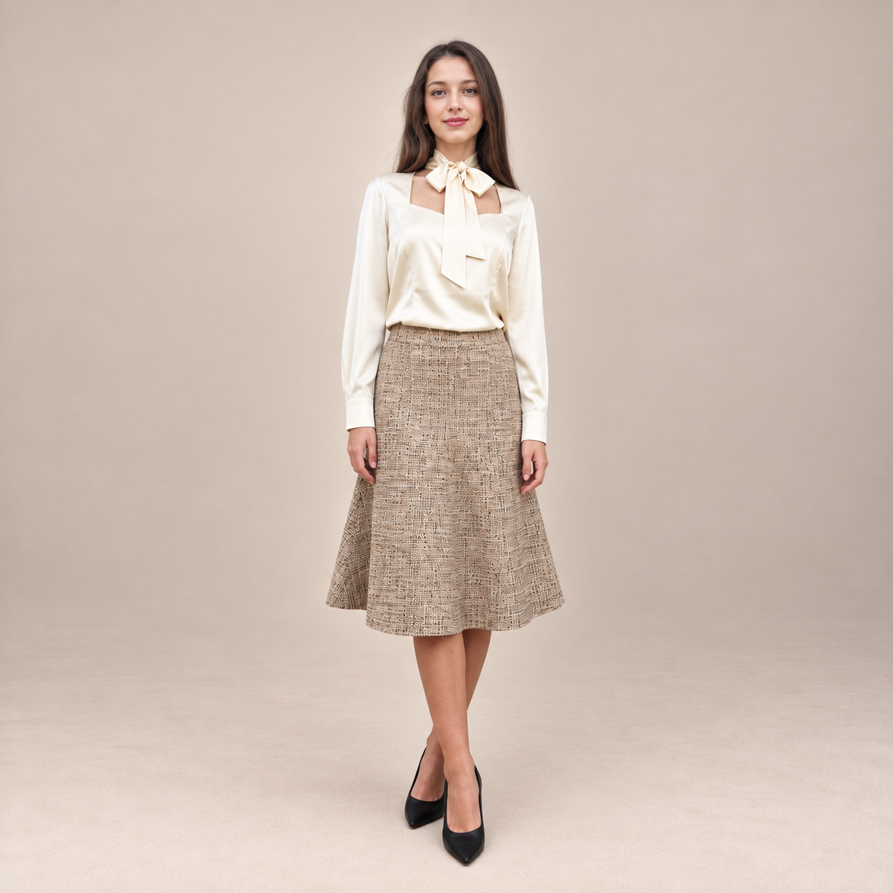 butter yellow blouse with bow1